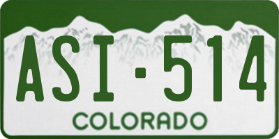 CO license plate ASI514