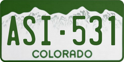 CO license plate ASI531