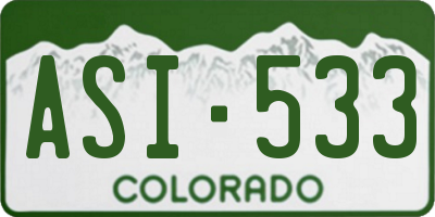 CO license plate ASI533