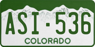 CO license plate ASI536
