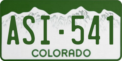 CO license plate ASI541