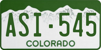 CO license plate ASI545