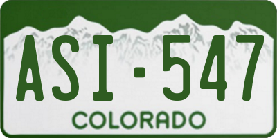 CO license plate ASI547