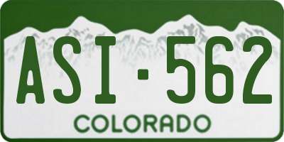 CO license plate ASI562