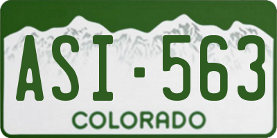 CO license plate ASI563