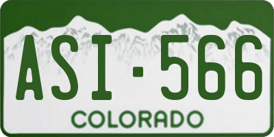 CO license plate ASI566