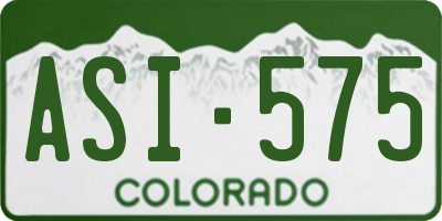 CO license plate ASI575
