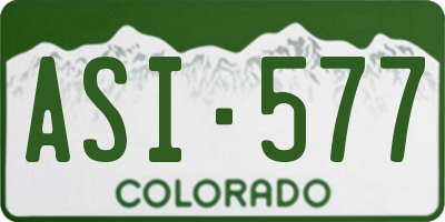 CO license plate ASI577