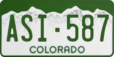 CO license plate ASI587