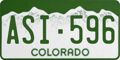 CO license plate ASI596