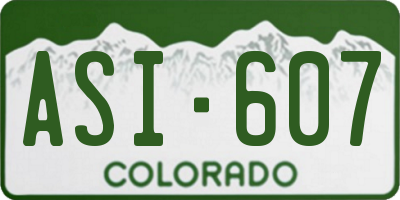 CO license plate ASI607