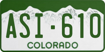 CO license plate ASI610