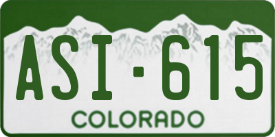 CO license plate ASI615