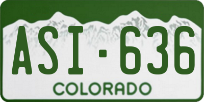 CO license plate ASI636