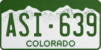 CO license plate ASI639