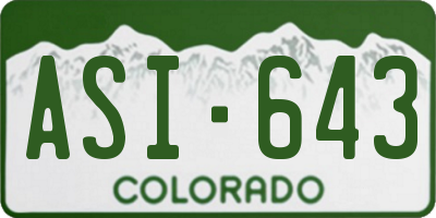 CO license plate ASI643