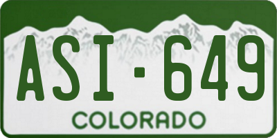 CO license plate ASI649