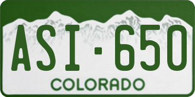 CO license plate ASI650