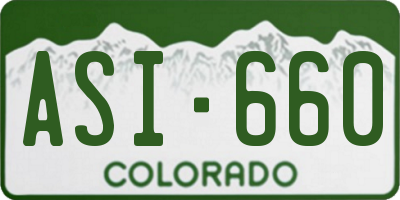 CO license plate ASI660