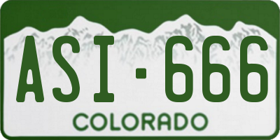 CO license plate ASI666