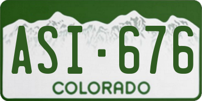 CO license plate ASI676