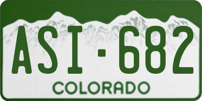 CO license plate ASI682