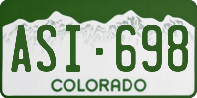 CO license plate ASI698