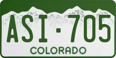 CO license plate ASI705