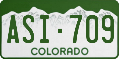 CO license plate ASI709