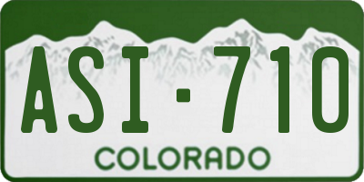 CO license plate ASI710