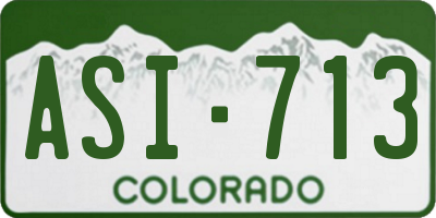 CO license plate ASI713