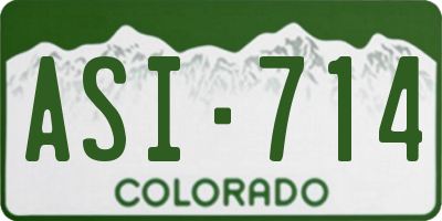 CO license plate ASI714