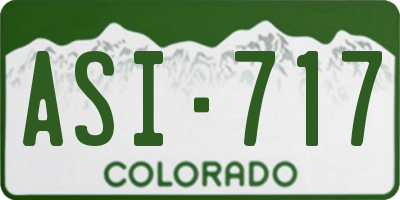 CO license plate ASI717