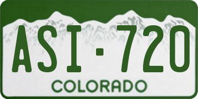 CO license plate ASI720