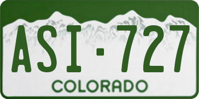 CO license plate ASI727