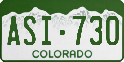 CO license plate ASI730