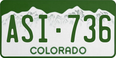 CO license plate ASI736