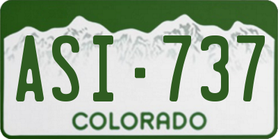 CO license plate ASI737