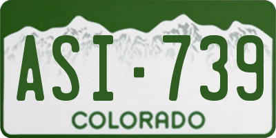 CO license plate ASI739