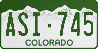 CO license plate ASI745
