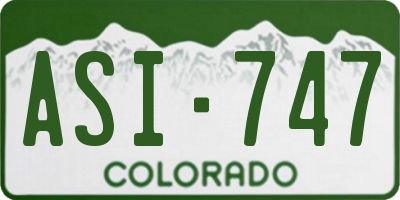CO license plate ASI747