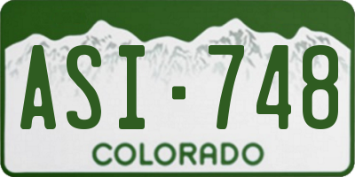 CO license plate ASI748