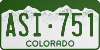 CO license plate ASI751