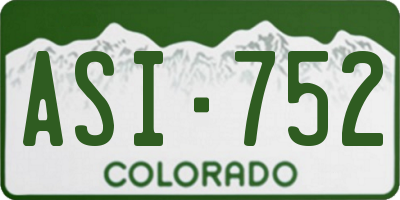 CO license plate ASI752