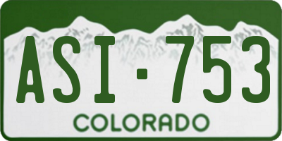 CO license plate ASI753