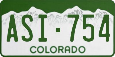 CO license plate ASI754