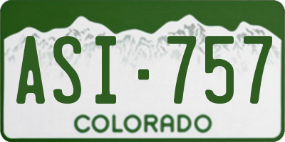 CO license plate ASI757