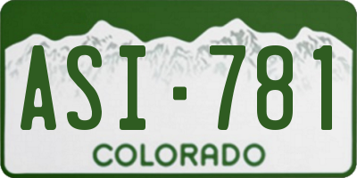CO license plate ASI781