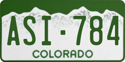 CO license plate ASI784
