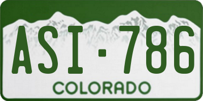 CO license plate ASI786